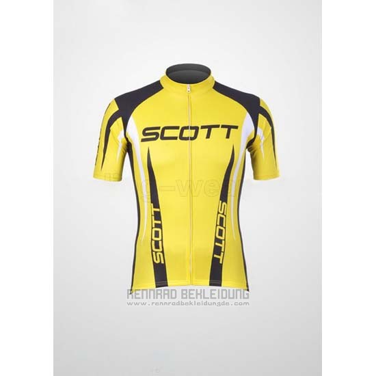 2012 Fahrradbekleidung Scott Shwarz und Gelb Trikot Kurzarm und Tragerhose