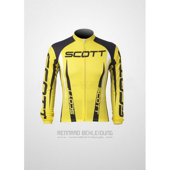 2012 Fahrradbekleidung Scott Shwarz und Gelb Trikot Langarm und Tragerhose