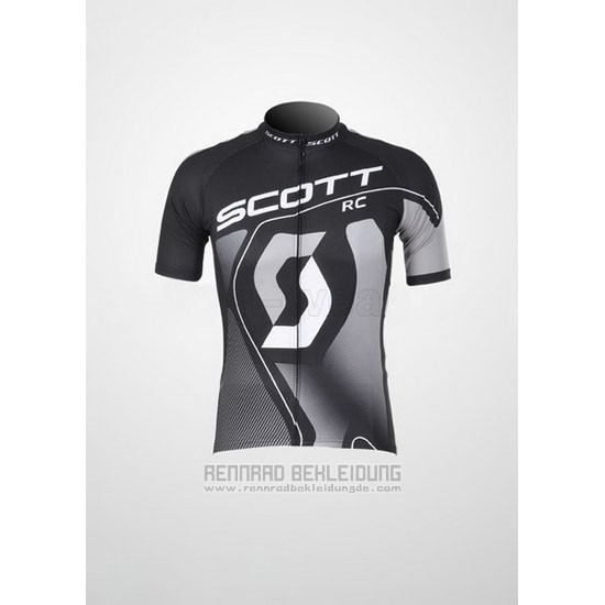 2012 Fahrradbekleidung Scott Shwarz und Grau Trikot Kurzarm und Tragerhose