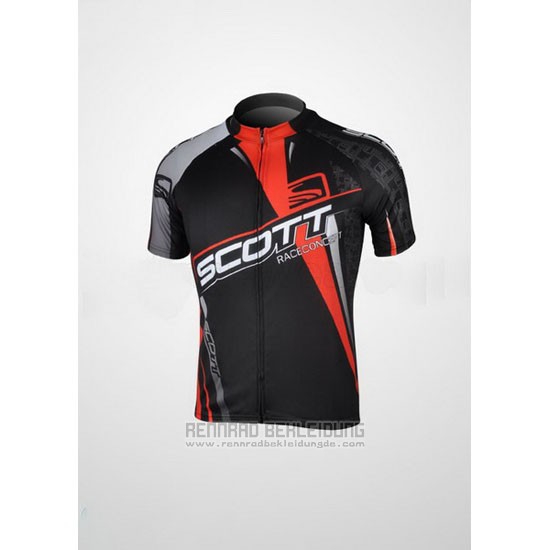 2012 Fahrradbekleidung Scott Shwarz und Rot Trikot Kurzarm und Tragerhose