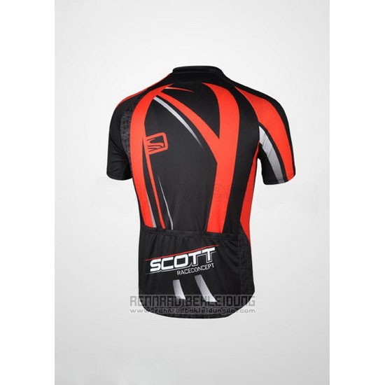 2012 Fahrradbekleidung Scott Shwarz und Rot Trikot Kurzarm und Tragerhose