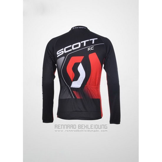 2012 Fahrradbekleidung Scott Shwarz und Rot Trikot Langarm und Tragerhose