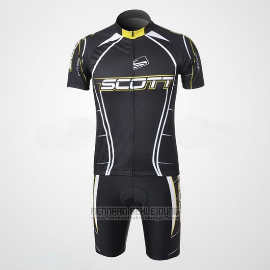 2012 Fahrradbekleidung Scott Shwarz und Wei Trikot Kurzarm und Tragerhose