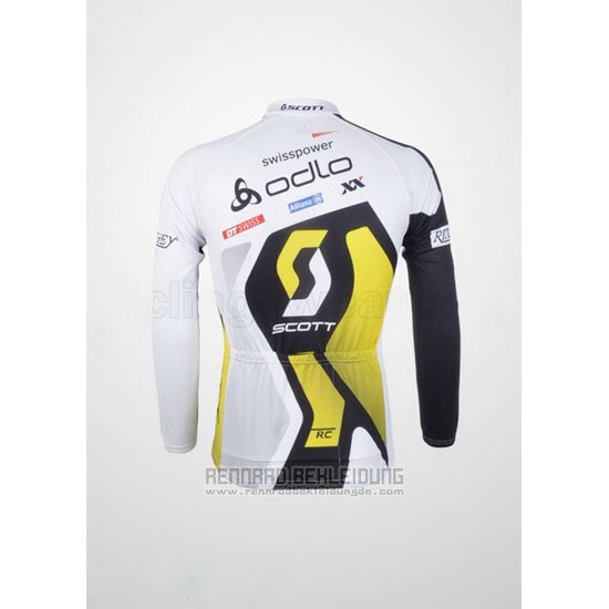 2012 Fahrradbekleidung Scott Wei und Gelb Trikot Langarm und Tragerhose