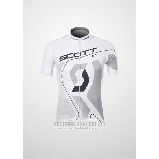 2012 Fahrradbekleidung Scott Wei und Grau Trikot Kurzarm und Tragerhose