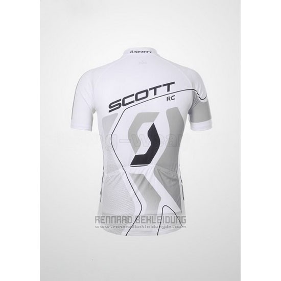 2012 Fahrradbekleidung Scott Wei und Grau Trikot Kurzarm und Tragerhose