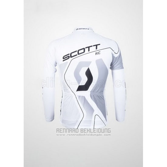 2012 Fahrradbekleidung Scott Wei und Grau Trikot Langarm und Tragerhose