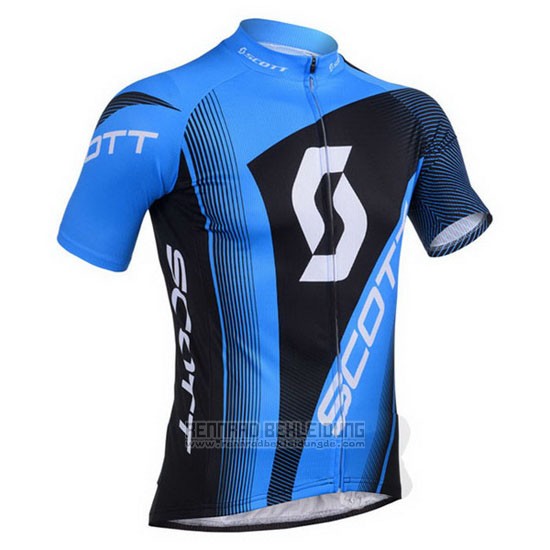 2013 Fahrradbekleidung Scott Blau und Shwarz Trikot Kurzarm und Tragerhose