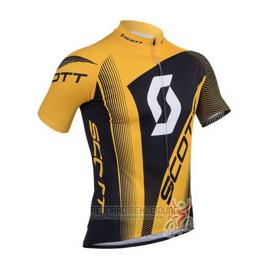 2013 Fahrradbekleidung Scott Gelb und Shwarz Trikot Kurzarm und Tragerhose