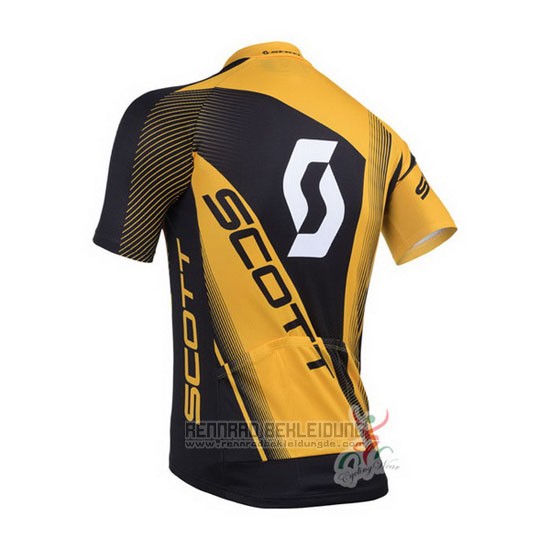 2013 Fahrradbekleidung Scott Gelb und Shwarz Trikot Kurzarm und Tragerhose