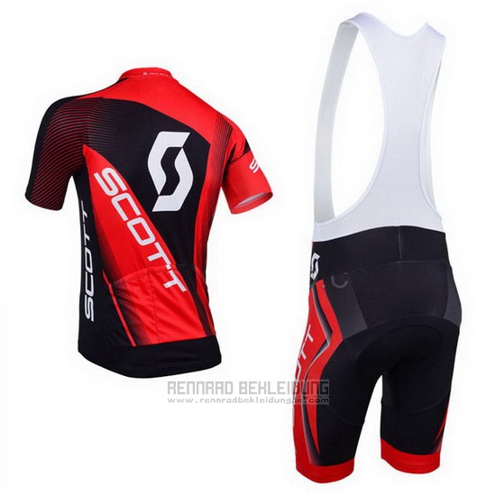 2013 Fahrradbekleidung Scott Shwarz und Rot Trikot Kurzarm und Tragerhose