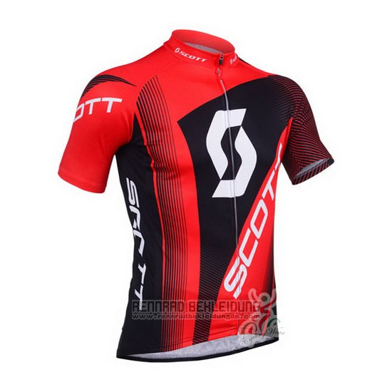 2013 Fahrradbekleidung Scott Shwarz und Rot Trikot Kurzarm und Tragerhose