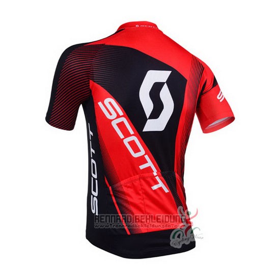 2013 Fahrradbekleidung Scott Shwarz und Rot Trikot Kurzarm und Tragerhose