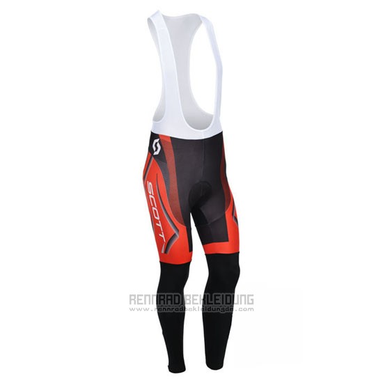 2013 Fahrradbekleidung Scott Shwarz und Rot Trikot Langarm und Tragerhose