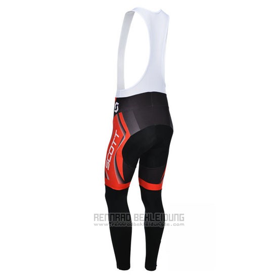 2013 Fahrradbekleidung Scott Shwarz und Rot Trikot Langarm und Tragerhose