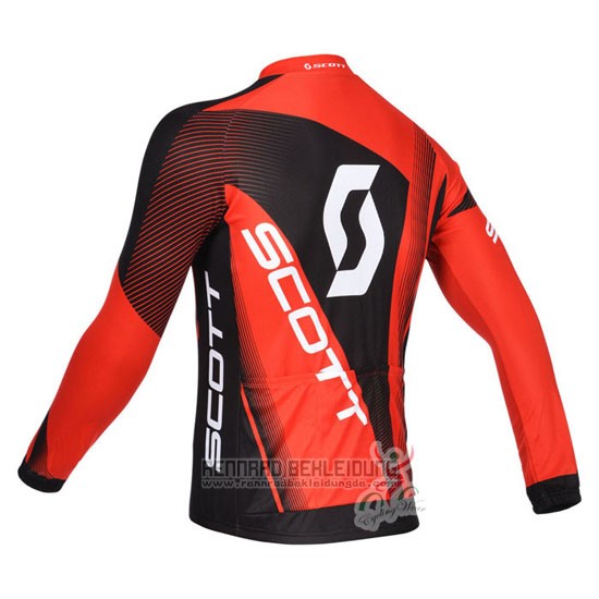 2013 Fahrradbekleidung Scott Shwarz und Rot Trikot Langarm und Tragerhose