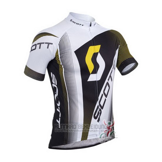 2013 Fahrradbekleidung Scott Wei und Shwarz Trikot Kurzarm und Tragerhose