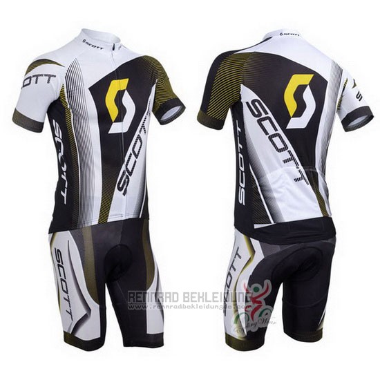 2013 Fahrradbekleidung Scott Wei und Shwarz Trikot Kurzarm und Tragerhose