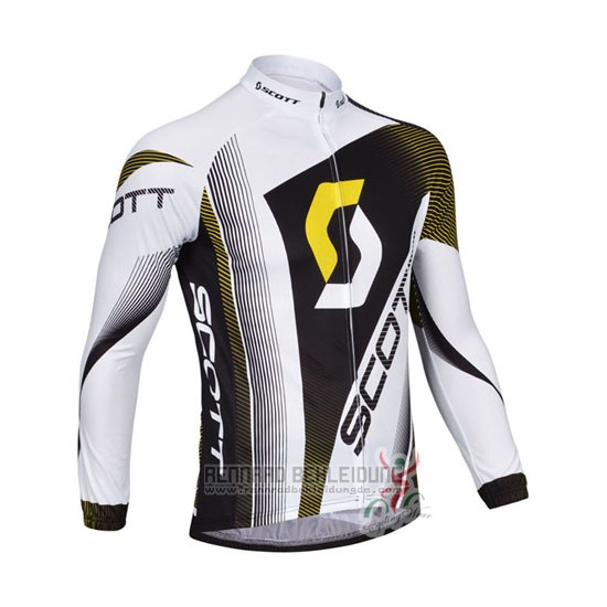 2013 Fahrradbekleidung Scott Wei und Shwarz Trikot Langarm und Tragerhose