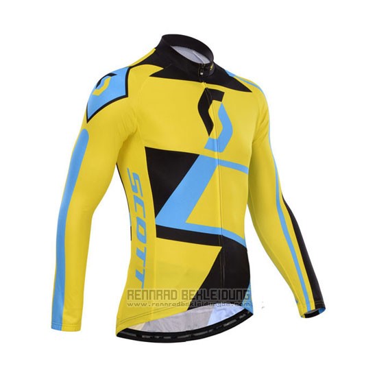 2014 Fahrradbekleidung Scott Gelb und Shwarz Trikot Langarm und Tragerhose