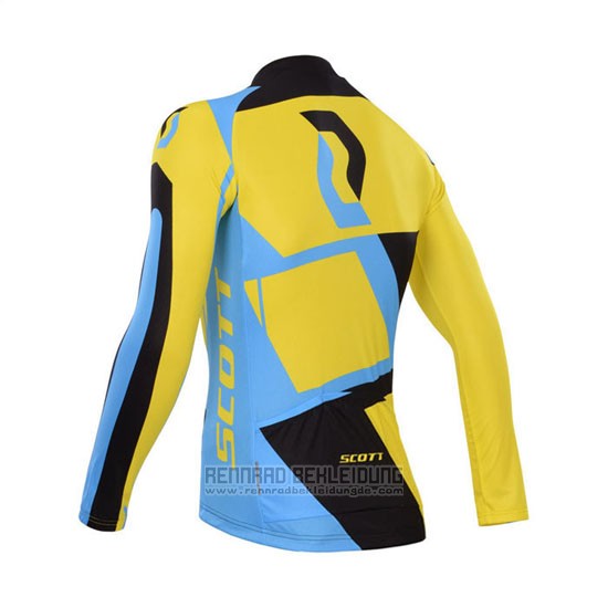 2014 Fahrradbekleidung Scott Gelb und Shwarz Trikot Langarm und Tragerhose