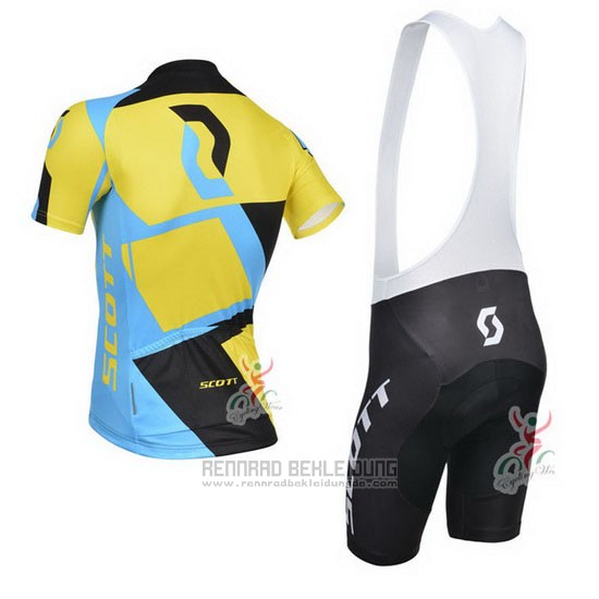 2014 Fahrradbekleidung Scott Shwarz und Gelb Trikot Kurzarm und Tragerhose