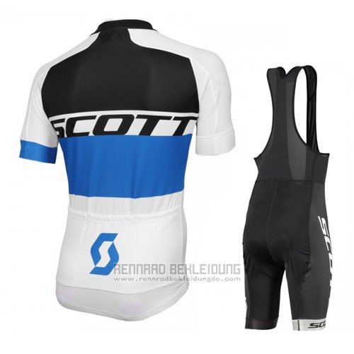 2016 Fahrradbekleidung Scott Wei und Blau Trikot Kurzarm und Tragerhose