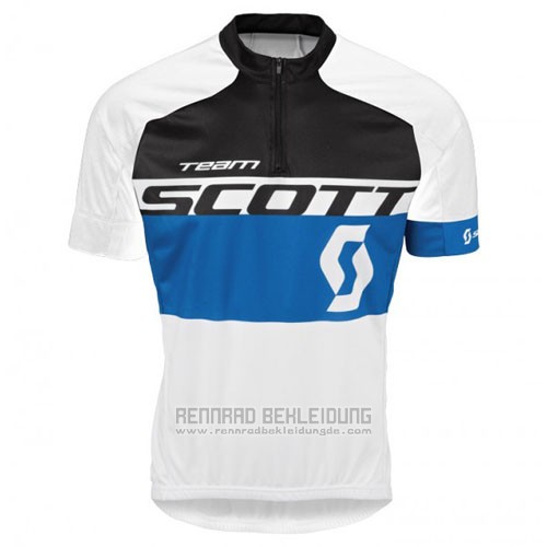 2016 Fahrradbekleidung Scott Wei und Blau Trikot Kurzarm und Tragerhose