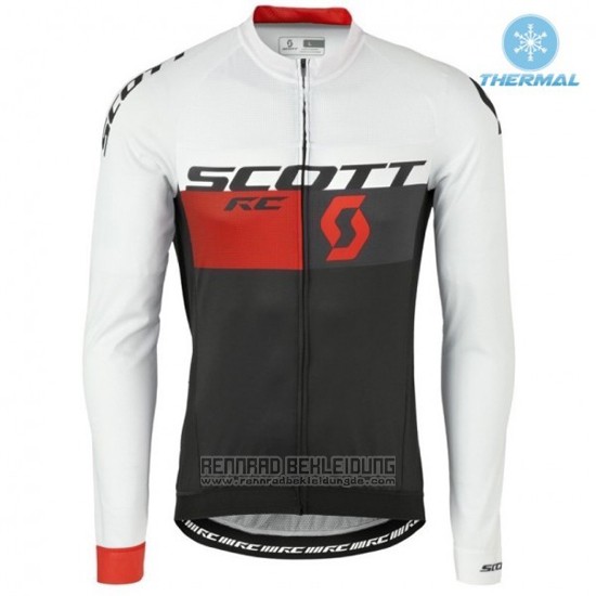 2016 Fahrradbekleidung Scott Wei und Rot Trikot Langarm und Tragerhose