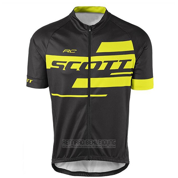 2017 Fahrradbekleidung Scott Shwarz und Gelb Trikot Kurzarm und Tragerhose