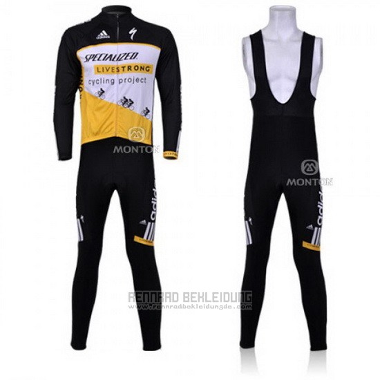 2011 Fahrradbekleidung Specialized Gelb und Shwarz Trikot Langarm und Tragerhose