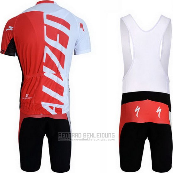 2012 Fahrradbekleidung Specialized Wei und Rot Trikot Kurzarm und Tragerhose