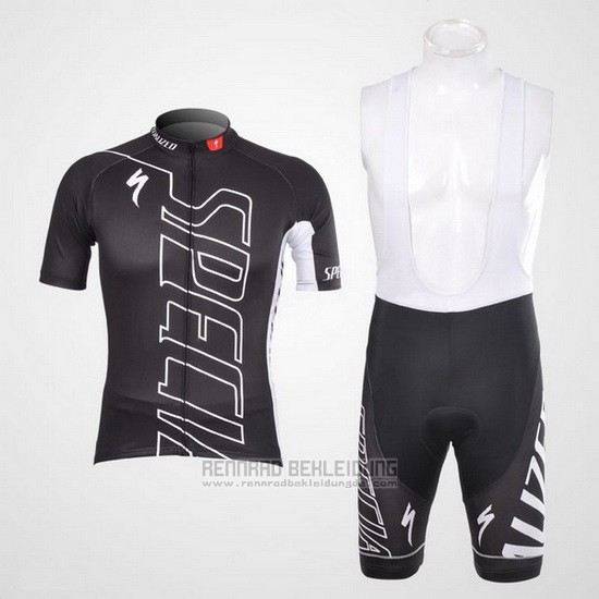 2012 Fahrradbekleidung Specialized Wei und Shwarz Trikot Kurzarm und Tragerhose