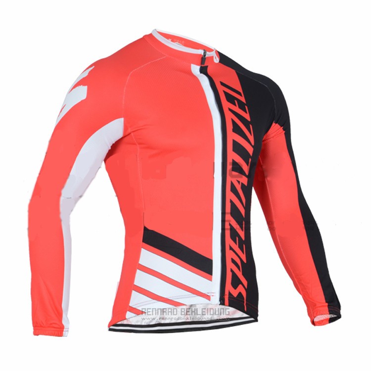 2016 Fahrradbekleidung Specialized Orange und Shwarz Trikot Langarm und Tragerhose