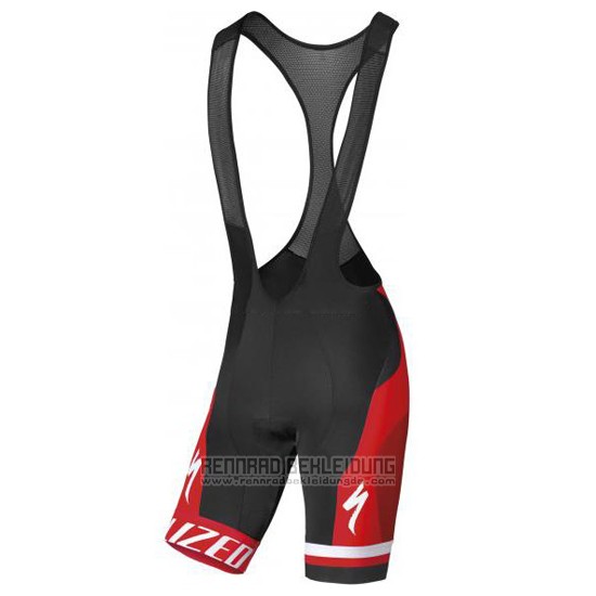 2016 Fahrradbekleidung Specialized Rot und Shwarz Trikot Kurzarm und Tragerhose