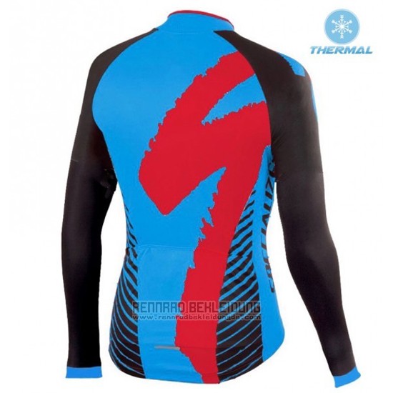 2016 Fahrradbekleidung Specialized Shwarz und Blau Trikot Langarm und Tragerhose