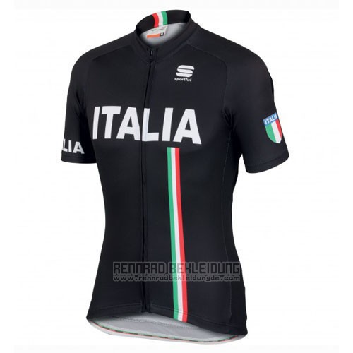 2016 Fahrradbekleidung Italien Shwarz Trikot Kurzarm und Tragerhose