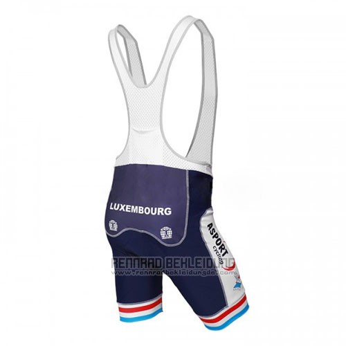 2016 Fahrradbekleidung Luxemburg Blau und Wei Trikot Kurzarm und Tragerhose