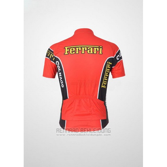 2010 Fahrradbekleidung Ferrari Shwarz und Rot Trikot Kurzarm und Tragerhose