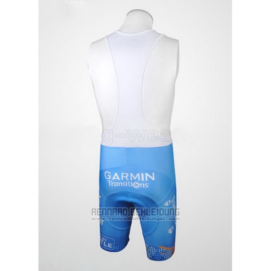 2010 Fahrradbekleidung Garmin Transtions Azurblau Trikot Kurzarm und Tragerhose