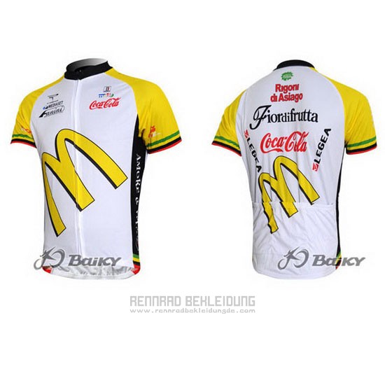 2011 Fahrradbekleidung McDonalds Wei und Gelb Trikot Kurzarm und Tragerhose