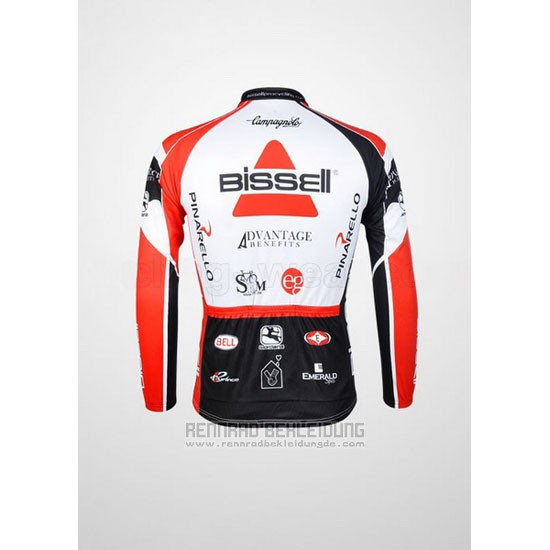 2012 Fahrradbekleidung Bissell Wei und Rot Trikot Langarm und Tragerhose