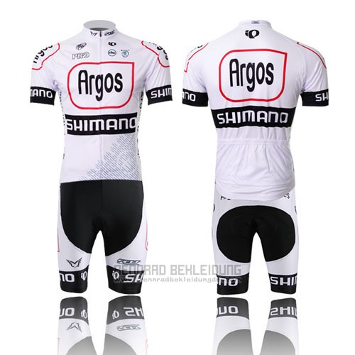 2013 Fahrradbekleidung Argos Shwarz und Wei Trikot Kurzarm und Tragerhose