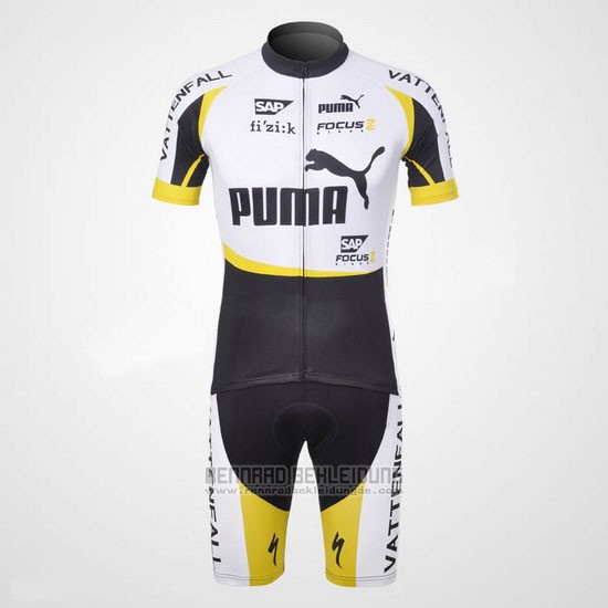 2013 Fahrradbekleidung Puma Shwarz und Wei Trikot Kurzarm und Tragerhose