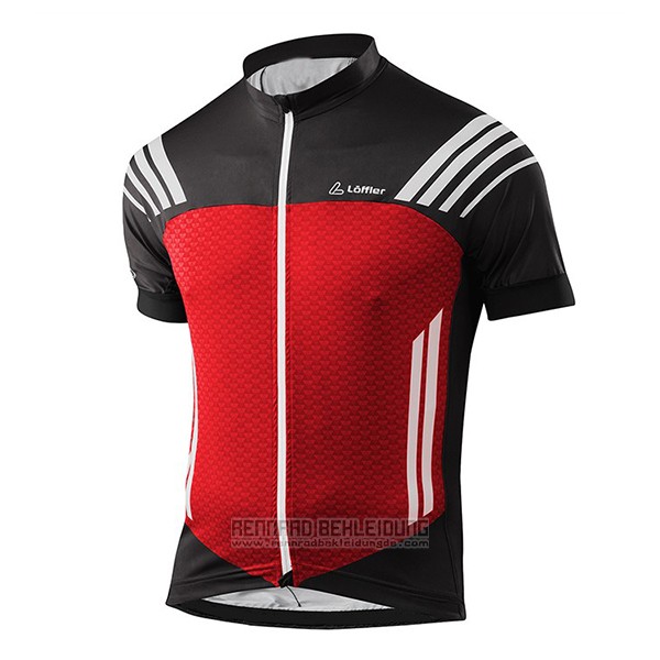 2017 Fahrradbekleidung Loffler Shwarz und Rot Trikot Kurzarm und Tragerhose