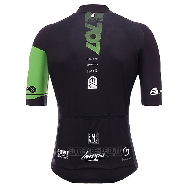 2017 Fahrradbekleidung Team 707 Shwarz Trikot Kurzarm und Tragerhose