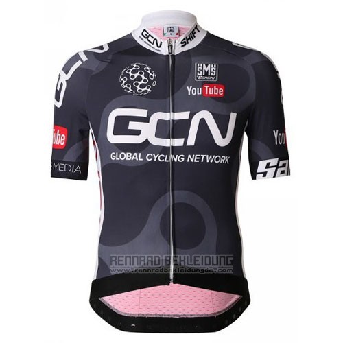 2016 Fahrradbekleidung GCN Shwarz und Rot Trikot Kurzarm und Tragerhose