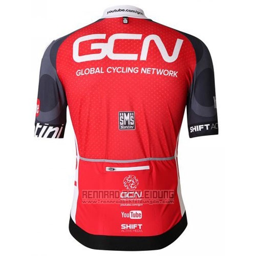 2016 Fahrradbekleidung GCN Shwarz und Rot Trikot Kurzarm und Tragerhose