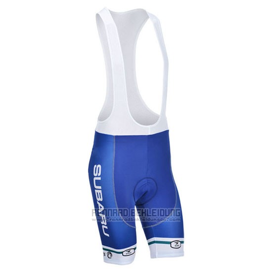 2013 Fahrradbekleidung Subaru Wei und Azurblau Trikot Kurzarm und Tragerhose