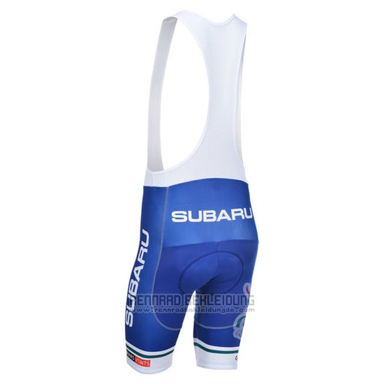 2013 Fahrradbekleidung Subaru Wei und Azurblau Trikot Kurzarm und Tragerhose